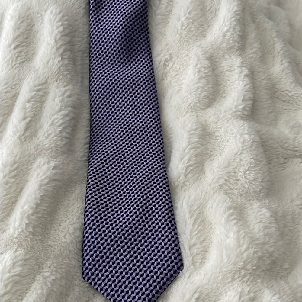 Men's Black and White Checkered Tie